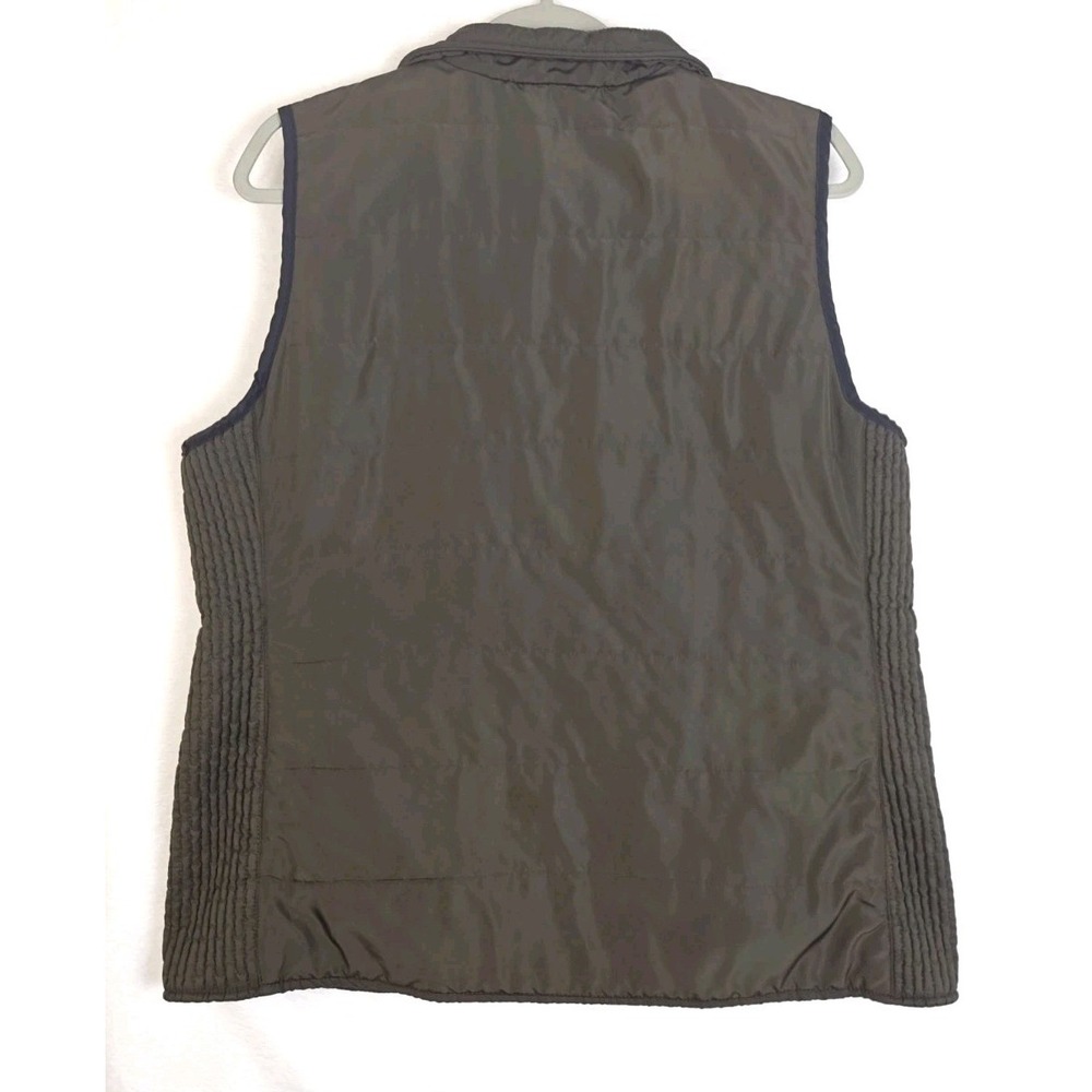 Activology Women's Large Olive Green Quilted Vest Fleece Collar Zip Pockets - Picture 3 of 10